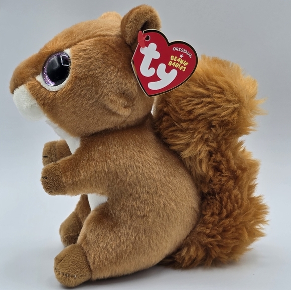 Ty Beanie Babies VelveTy Squire Brown Squirrel Plush Stuffed Animal - Picture 2 of 8